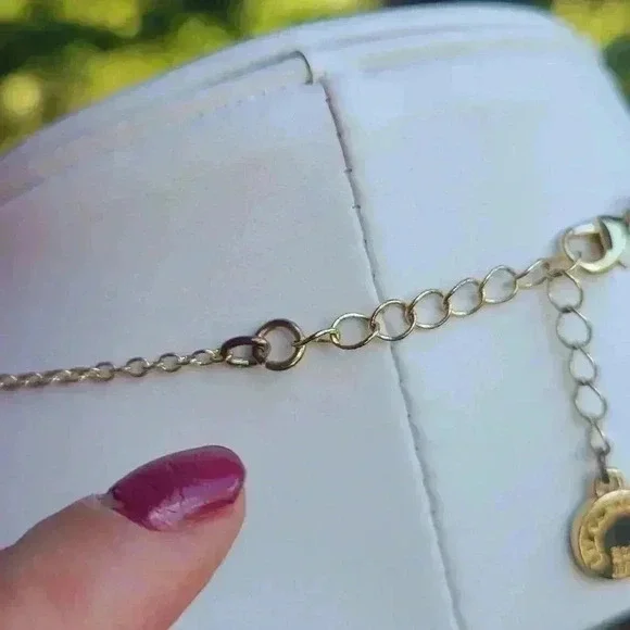 Liz Claiborne Vintage gold tone orange stones necklace - Picture 9 of 17